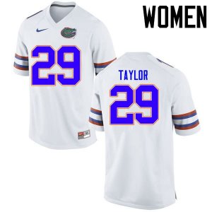 Women's Florida Gators #29 Jeawon Taylor NCAA Nike White Authentic Stitched College Football Jersey MXC5562HV